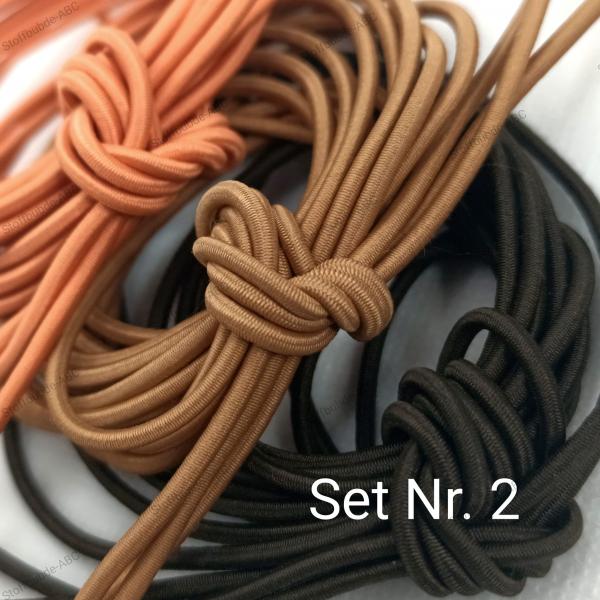 9 Meter Gummikordel rund 2 mm Farbmix Nr. 2 (Rundgummikordel)