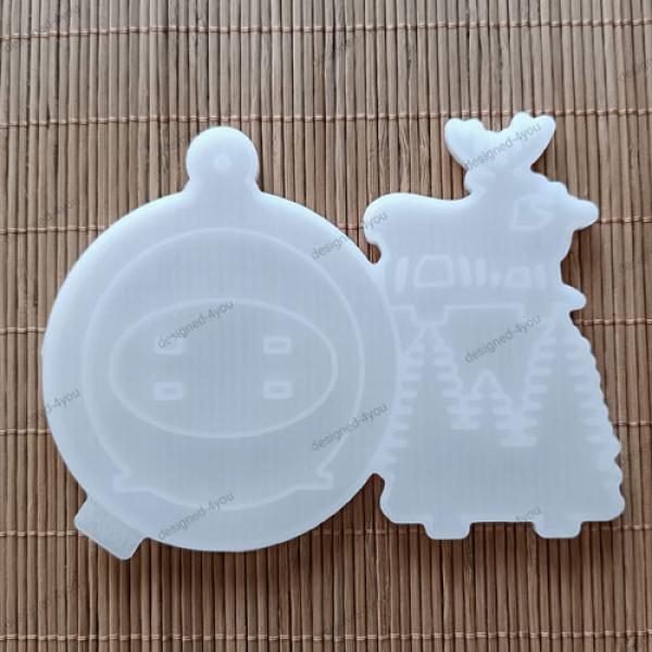 Silikon - Gießform Anhänger 3D Kugel Weihnachten Winter Nr. 5