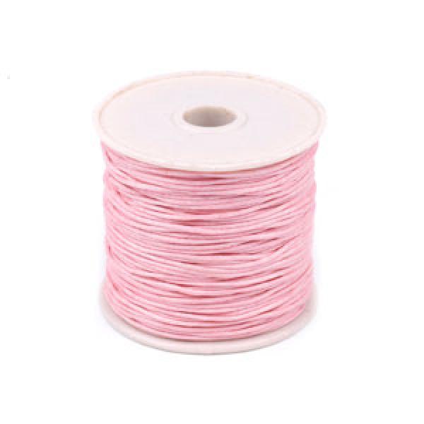 18 Meter Baumwollband Kordel Schnur 1mm rosa auf der Rolle