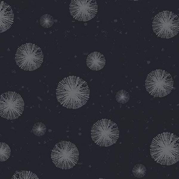 Patchwork Baumwolle No. 11 Ökotex 100 schwarz grau Pusteblume