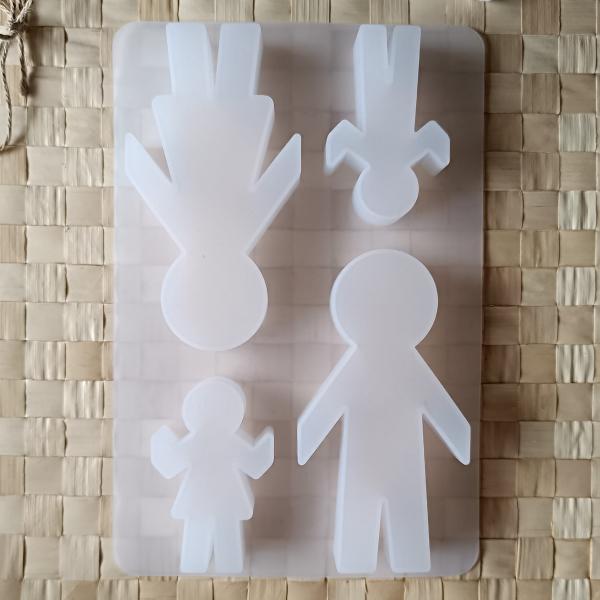 Silikon - Gießform Familie für 4 Figuren