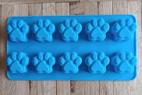 Silikon - Gießform 10-er Pfote Tatze blau