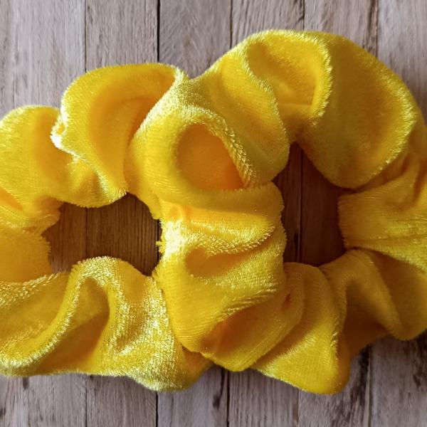 Scrunchie Samt 10 cm gelb sonnengelb Haargummi