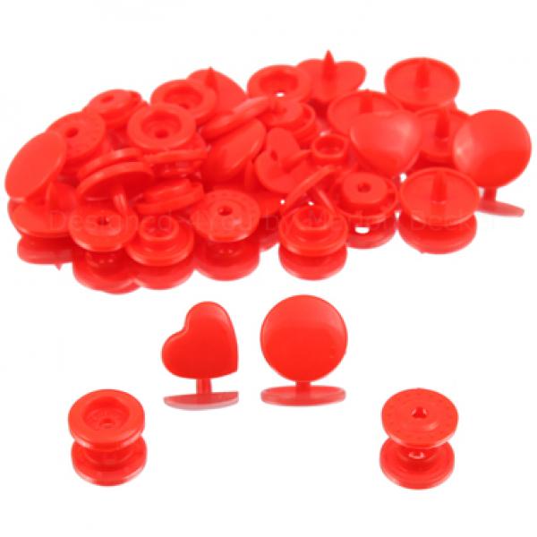 25 BabySnaps HERZ T5 Snaps Druckknöpfe rot (g)