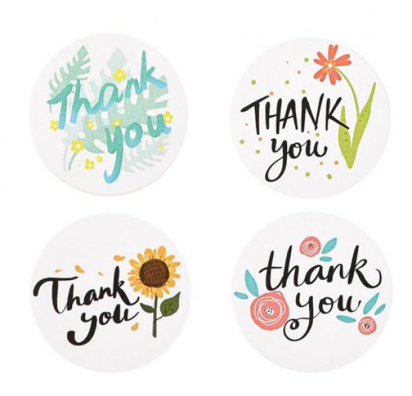 8 Aufkleber 25 mm THANK YOU Nr. 14