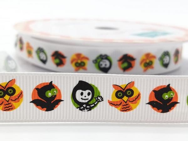 Ripsband HELLOWEEN 17mm bunt weiss Riley Blake  Nr. 1