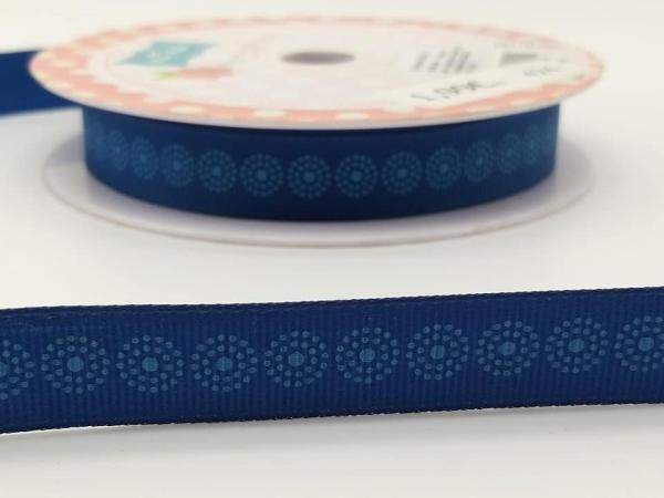 Ripsband Kreis Punkt 17 mm blau jeans Riley Blake