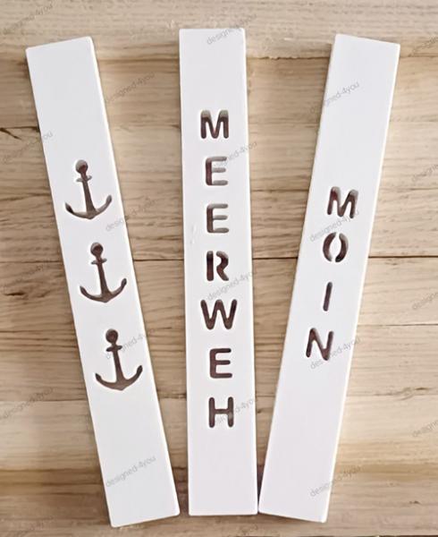 Deko Klötzchen 3-er Set -- MEERWEH -- 160 x 22 x 8 mm KeraQuick