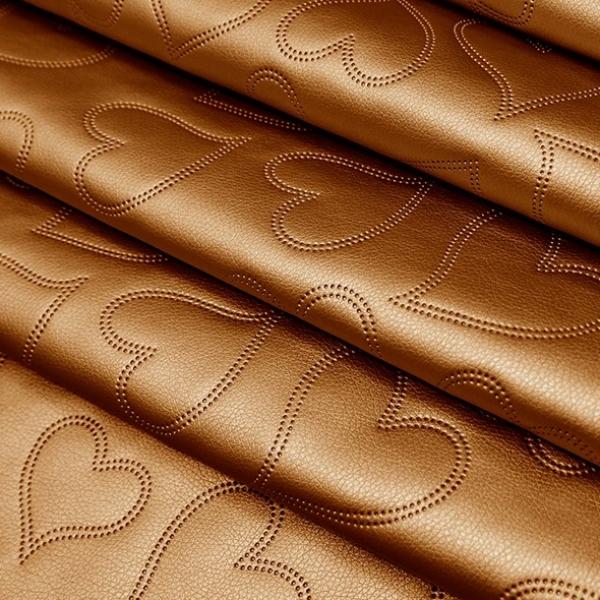 Kunstleder HERZEN gesteppt kupfer metallic 360 g / m²