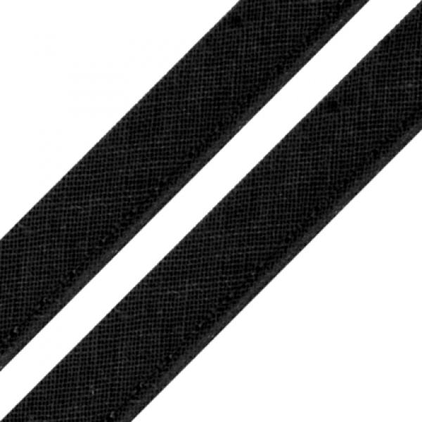 Paspelband Biesenband 12 mm schwarz Einfassband Band am laufenden Meter