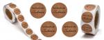 1 Aufkleber 25 mm Handmade WITH LOVE Nr. 4 beige schwarz rot