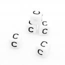 Buchstabenwürfel C Kunststoff 10 x 10 mm weiß / schwarz