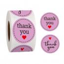 1 Aufkleber 25 mm THANK YOU Nr. 1 lila pink