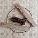 DIY Loop-Ring 15 cm silber mit Holzklötzchen