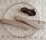 DIY Loop-Ring 20 cm silber mit Holzklötzchen
