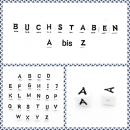 Buchstabenwürfel A Kunststoff 10 x 10 mm weiß / schwarz