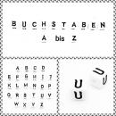 Buchstabenwürfel U Kunststoff 10 x 10 mm weiß / schwarz
