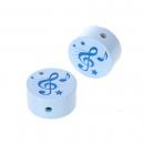 Notenschlüssel Note Holzscheibe babyblau / blau Fädelperle
