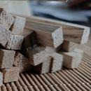 100 x Holzklötzchen Eiche rustikal Halbe 160 x 5 x 8 mm