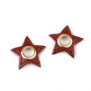 Ösen-Patches Kunstleder STERN 30 mm cognac gold